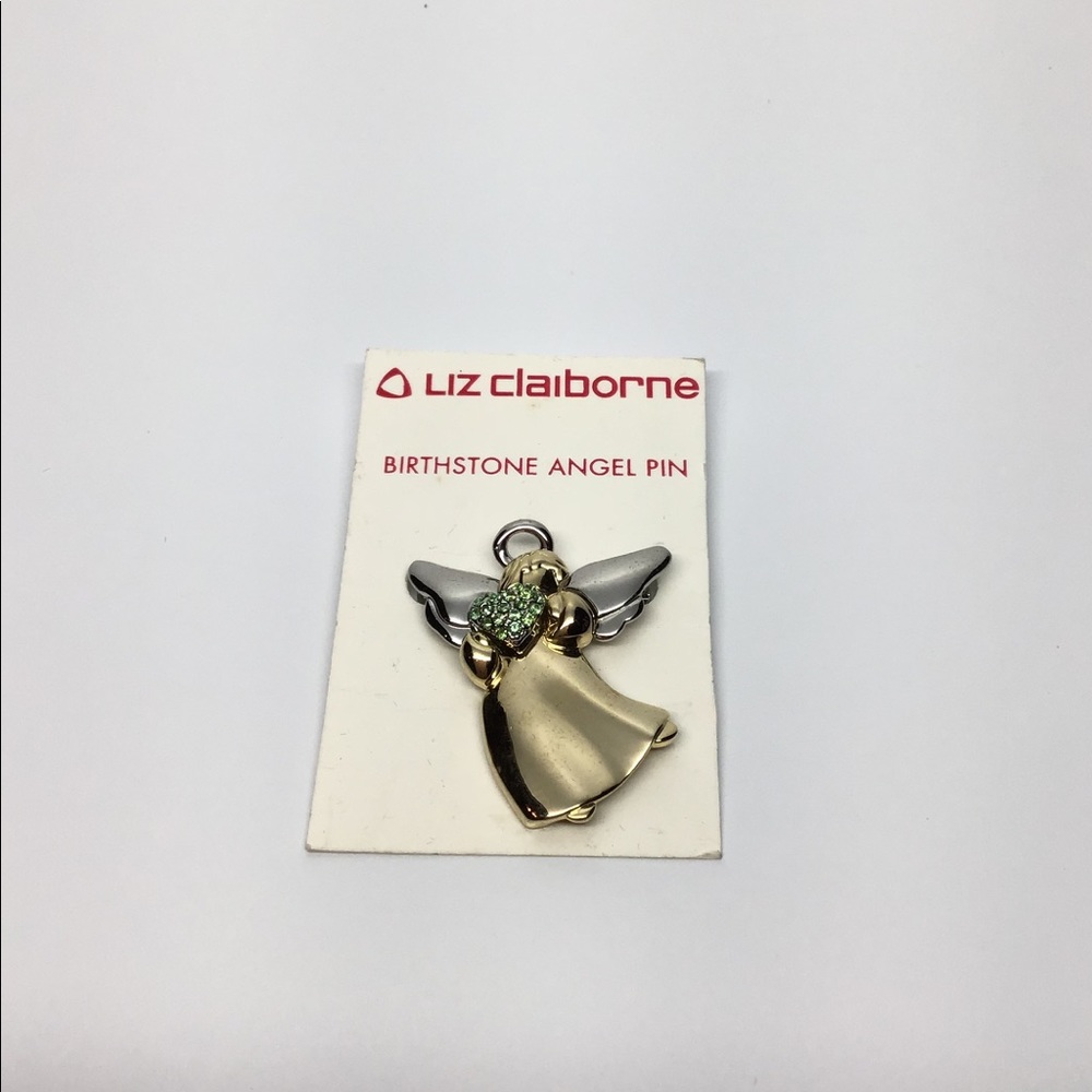 Vintage Liz Claiborne Angel Birthstone Pin Brooch